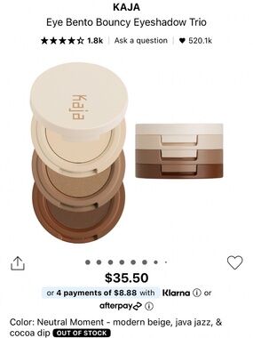 🆕 Kaja Beauty Bento Bouncy Eyeshadow Trio - Neutral Moment